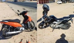 Colisão entre motos em Patos