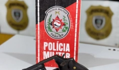 Arma de fogo apreendida pela polícia militar em Bom Sucesso 