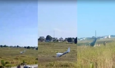 Pouso forçado de avião de pequeno porte