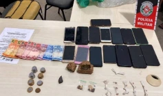 Material ilícito apreendido em ação da PM