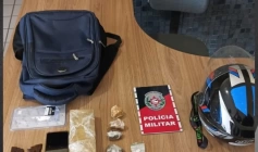 Material apreendido em ação da PM