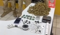 Material apreendido em ação da PM