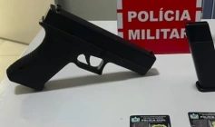 Simulacro de arma de fogo apreendida pela Polícia Civil em Fagundes 
