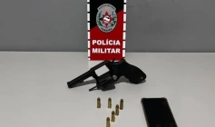 Arma de fogo apreendida pela polícia militar em Santa Rita 