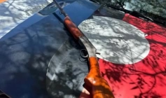 Espingarda apreendida pela polícia militar no município de Vista Serrana 