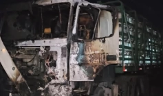Caminhão incendiad