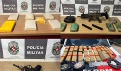 Drogas e armas de fogo apreendidas em ações da polícia militar na Capital 