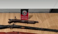 Armas de fogo e munições apreendidas pela PM