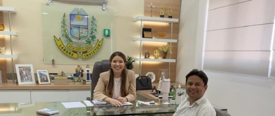 Em reunião, prefeita Amanda Silveira e presidente Diógenes Ferreira reforçam a harmonia entre os poderes e discutem ações para o desenvolvimento de Sousa