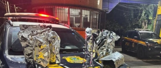 PRF intercepta carro na BR-230 e apreende mais de 10 kg de maconha