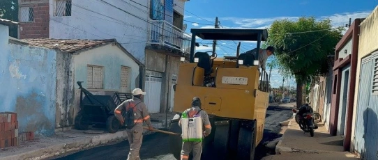 Programa Pavimenta Sousa avança e contempla Frei Damião com asfalto e nova iluminação
