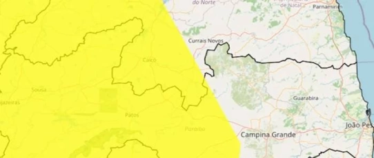 Inmet renova alerta amarelo de baixa umidade para 122 municípios da Paraíba