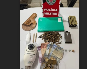 Material ilícito apreendido em ação da Polícia Militar