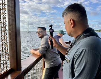 Visita do jornalista e apresentador argentino Hernán Lirio