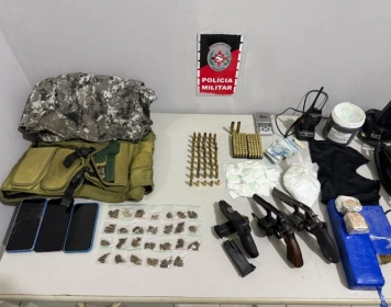 Material ilícito apreendido em ação da Polícia Militar