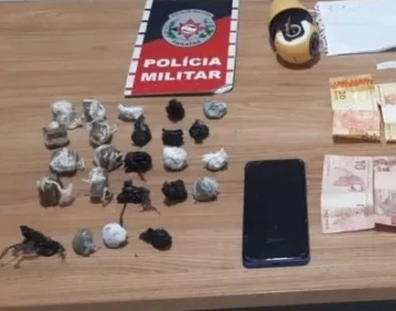 Drogas apreendidas em ação da PM