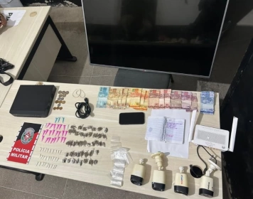 Drogas apreendidas em ação da PM