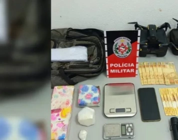 Material ilícito apreendido em ação da Polícia Militar