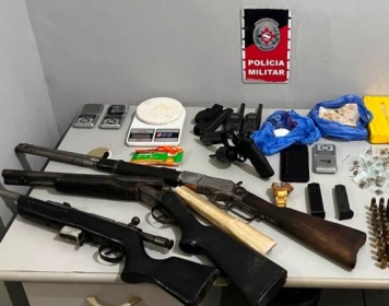 Armas de fogo apreendidas pela polícia militar em Santa Rita 