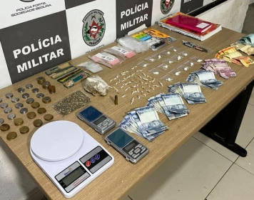 Material ilícito apreendido em ação da Polícia Militar