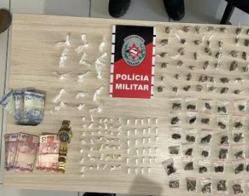 Drogas apreendidas em ação da PM