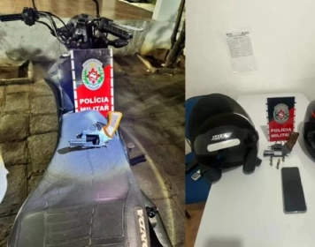 Arma, munições e moto apreendidas em ação da PM