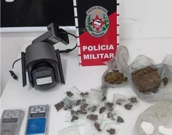 Material ilícito apreendido em ação da PM