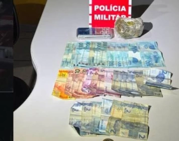 Droga e dinheiro apreendidos em ação da PM