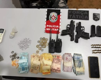 Material ilícito apreendido em ação da PM