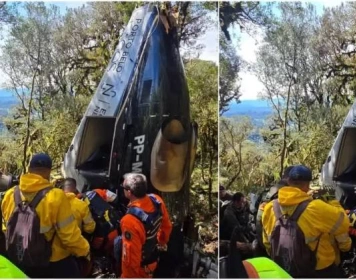 Queda de helicóptero na serra de Santa Catarina