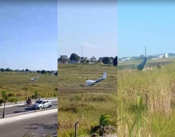 Pouso forçado de avião de pequeno porte
