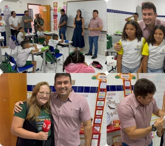 Helder destaca reforma na Escola Otacílio Gomes de Sá, fala de fardamento, e investimento educacional; Videos 