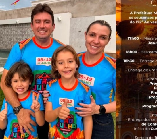 Prefeito Helder Carvalho convida a população para a programação dos 172 anos de emancipação politica de Sousa 