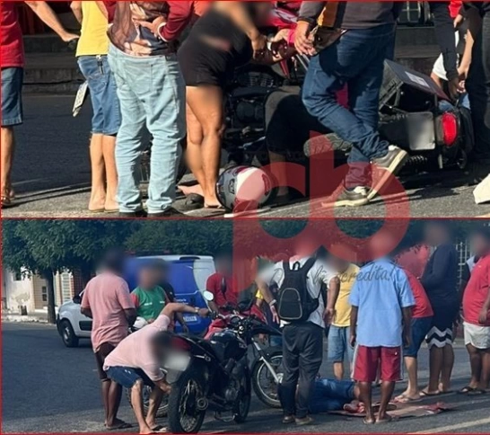 Colisão entre duas motocicletas deixa homem ferido no Centro de Aparecida
