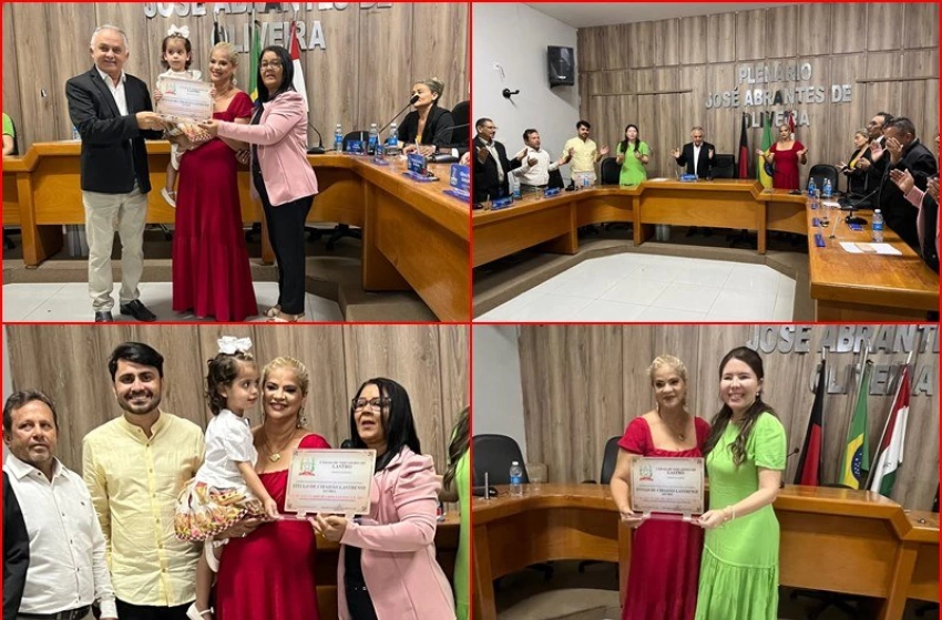 Imagem Bia Tavares sendo homenageado