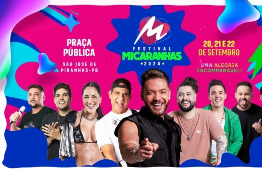 Imagem Post do Festival Micaranhas, que ocorrerá em setembro na cidade de São José de Piranhas 
