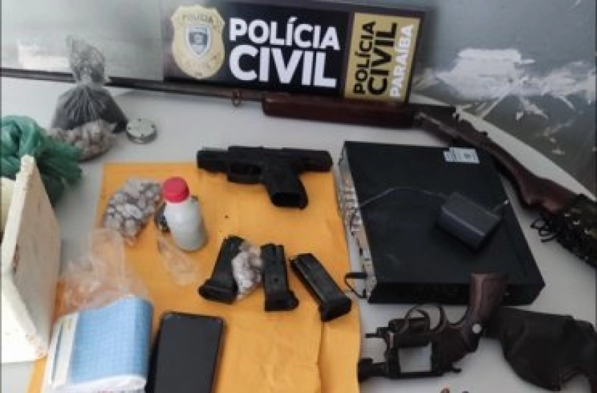 Imagem Armas e munições apreendidas em ação integrada Polícia Civil, nos municípios do Lastro e São Francisco