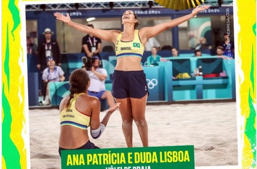 Imagem Duda e Ana Patrícia derrotam canadenses e são ouro no vôlei de praia