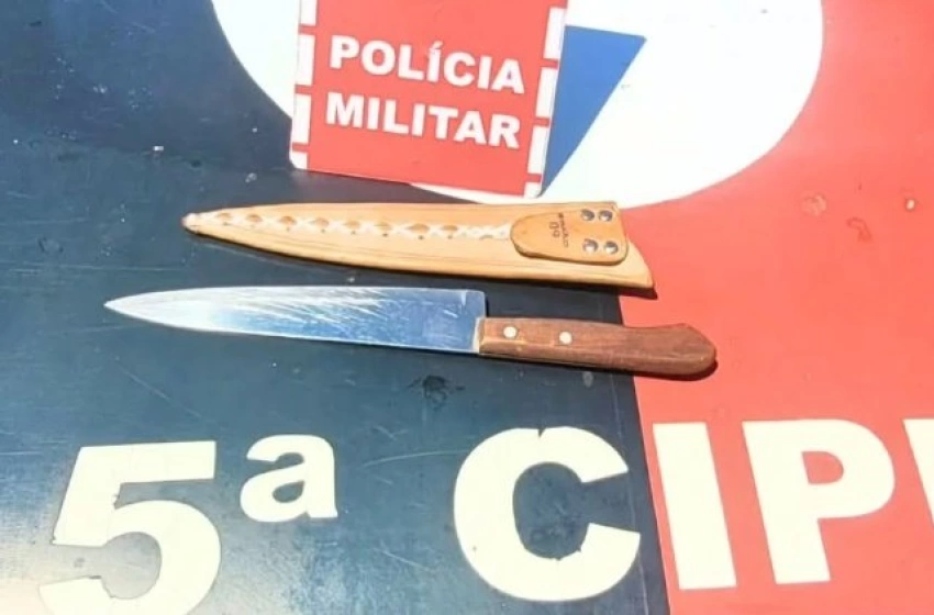 Imagem Faca peixeira apreendida em ocorrência de lesão corporal, na cidade de Princesa Isabel 