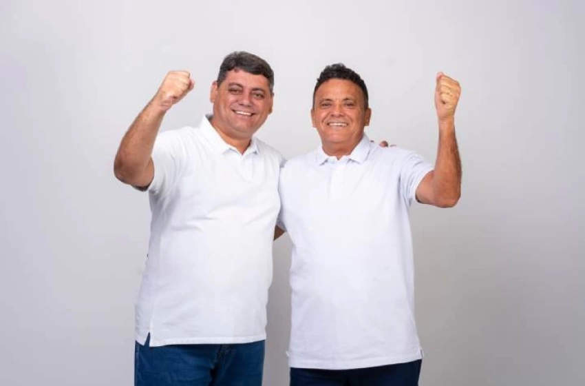 Imagem Prefeito e vice, eleitos por Vieirópolis, Thially Aristóteles de Oliveira, e Alexandre da Casa de Apoio