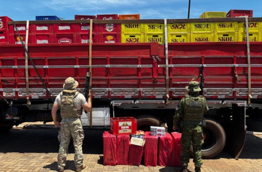 Imagem Apreensão de caminhão carregado com 450 caixas de cigarros contrabandeados