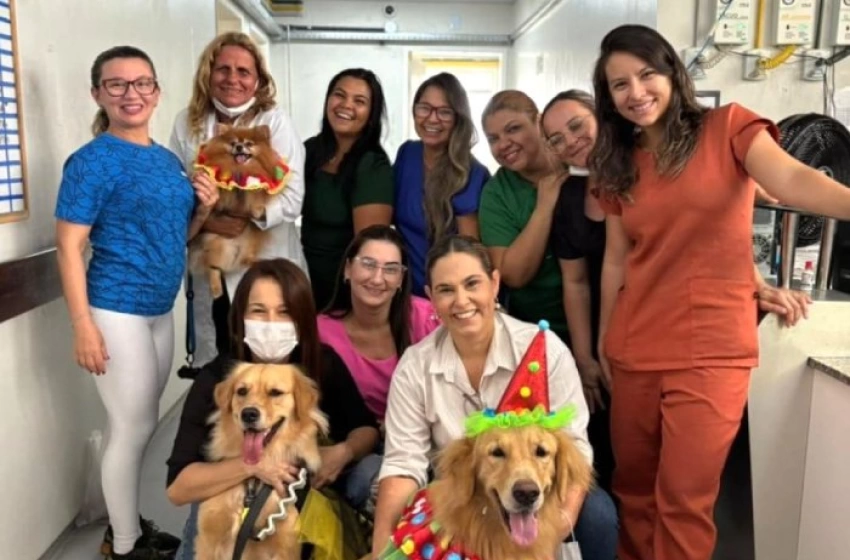 Imagem Visita do grupo de terapia ocupacional com cães