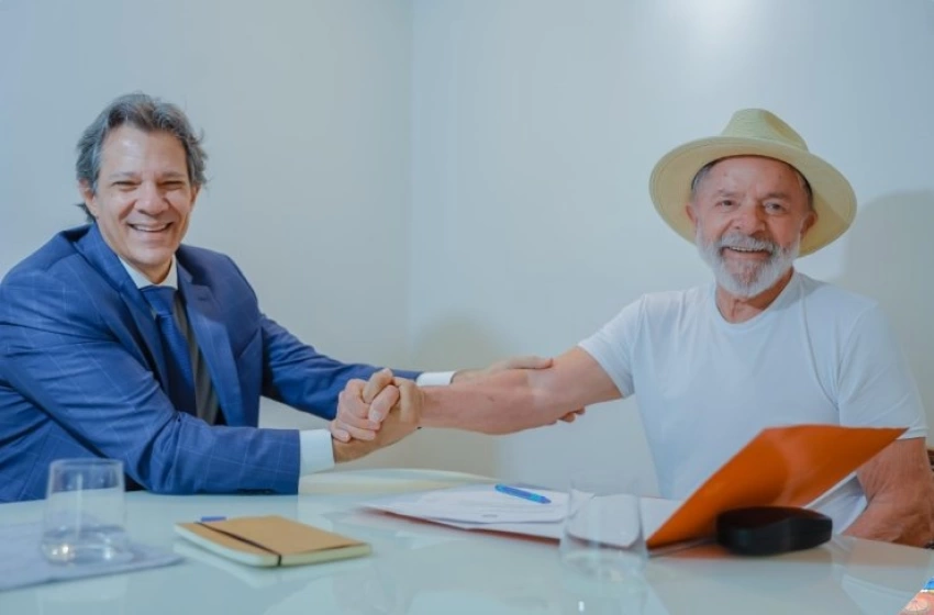 Imagem Ministro, Haddad, e, o presidente, Lula