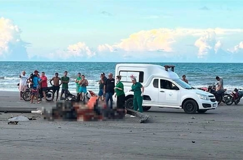 Imagem Queda de um girocóptero na Praia de Areias Alvas, em Grossos-RN