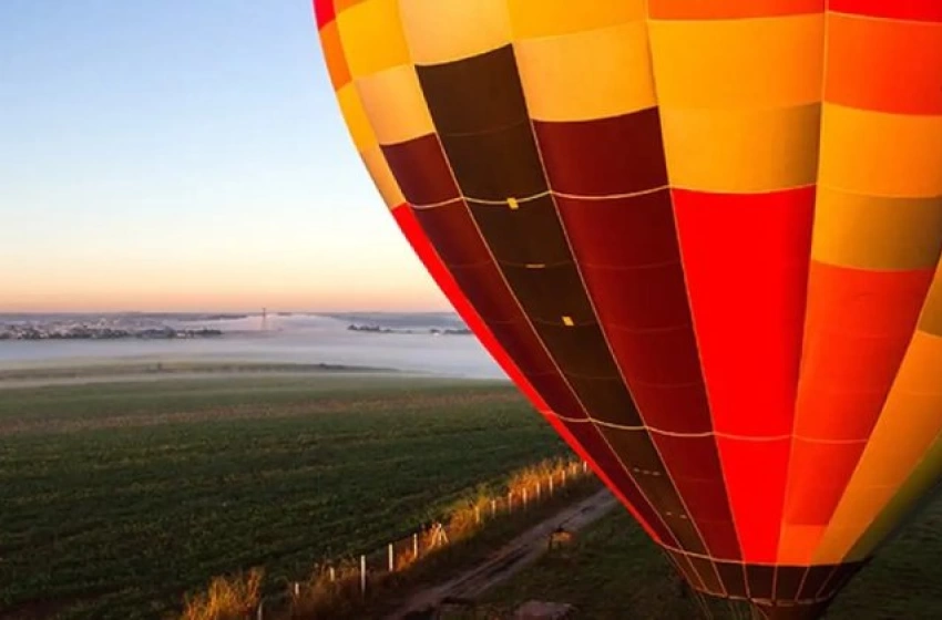 Imagem Balão pega fogo e cai em SC