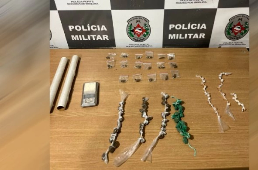 Imagem Drogas apreendidas em ação da Polícia Militar