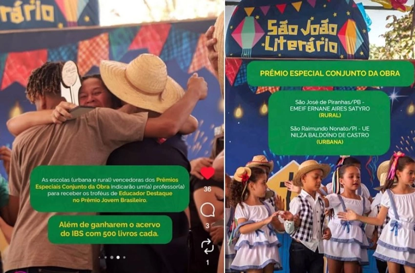 Imagem Escola de São José de Piranhas vence prêmio em três categorias no São João Literário