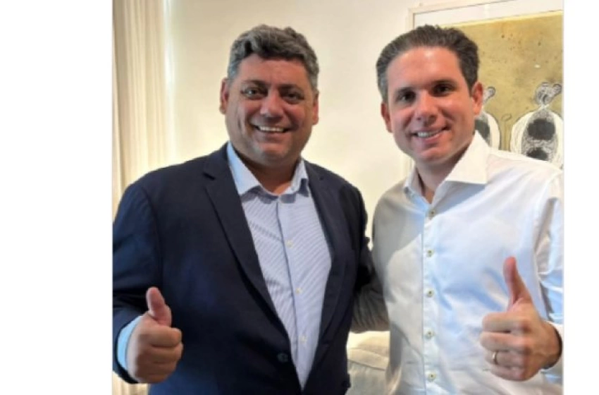 Imagem Prefeito Thially Aristóteles e o presidente da Câmara dos Deputados, Hugo Motta