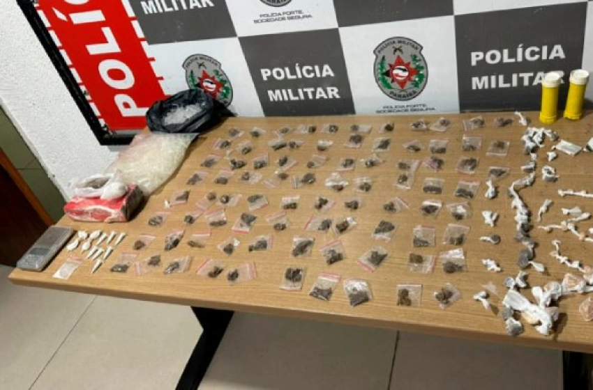 Imagem Drogas apreendidas em ação da PM