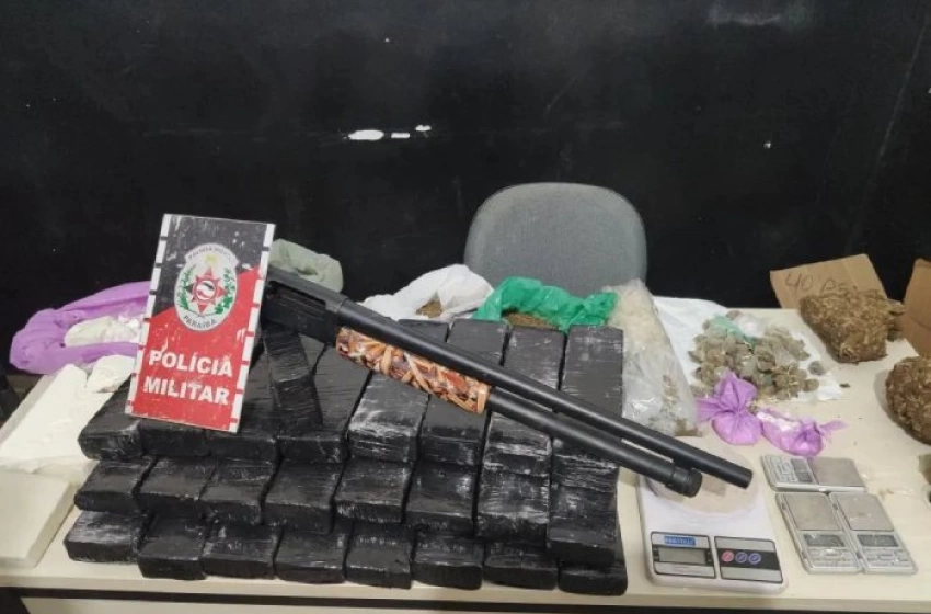 Imagem Material ilícito apreendido em ação da Polícia Militar